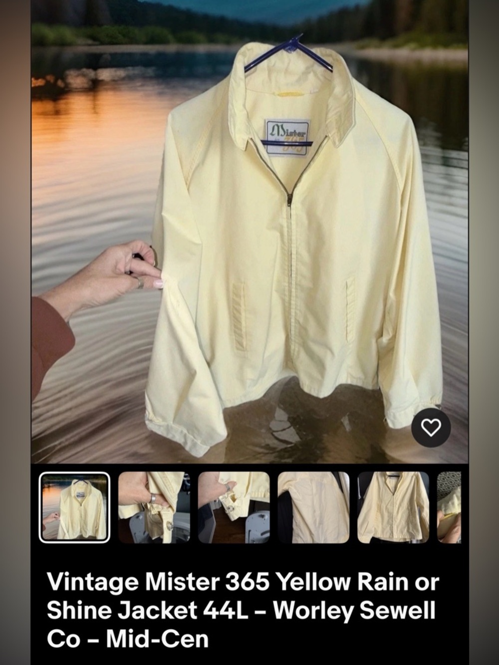 Worley Sewell Co. Mister 365 Yellow Rain or Shine Jacket